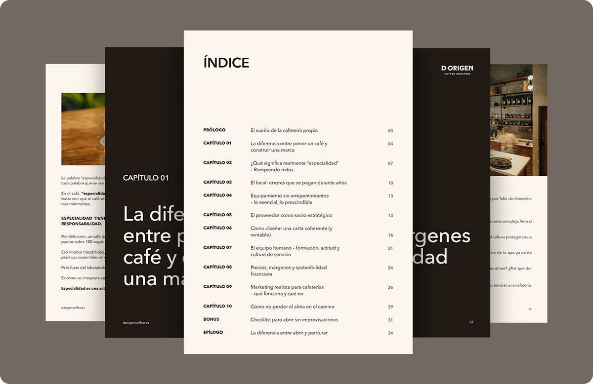 Páginas interiores e índice de la guía